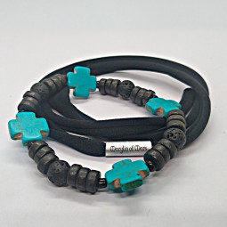 "Black" Cross x4 Bracelet