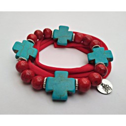 Bracelet "Red2" Cross x4